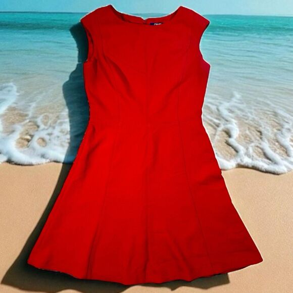 Chaps Dresses & Skirts - Chaps Ralph Lauren Cherry Red Sleeveless Midi Fit & Flare Zip Close Dress Size 6